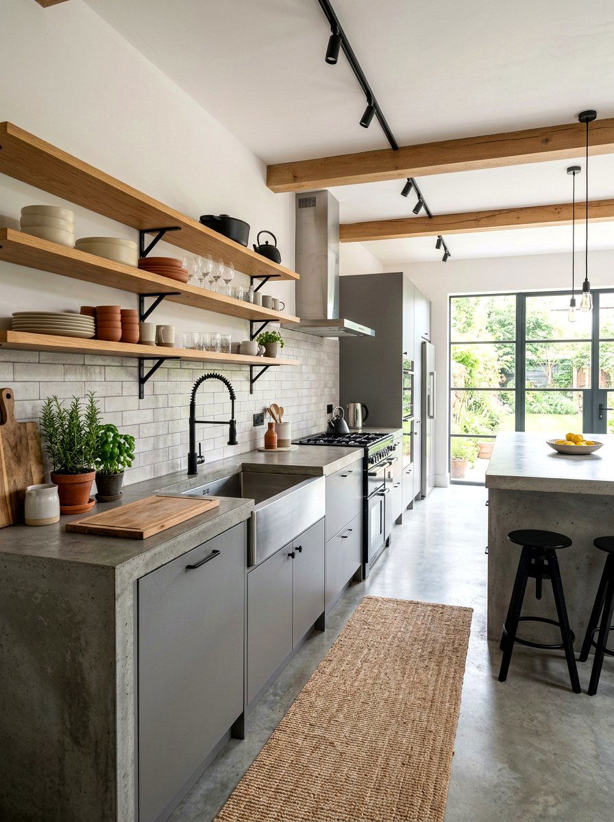 Concrete Look Countertops - 30 coffeehouse kitchen decor ideas