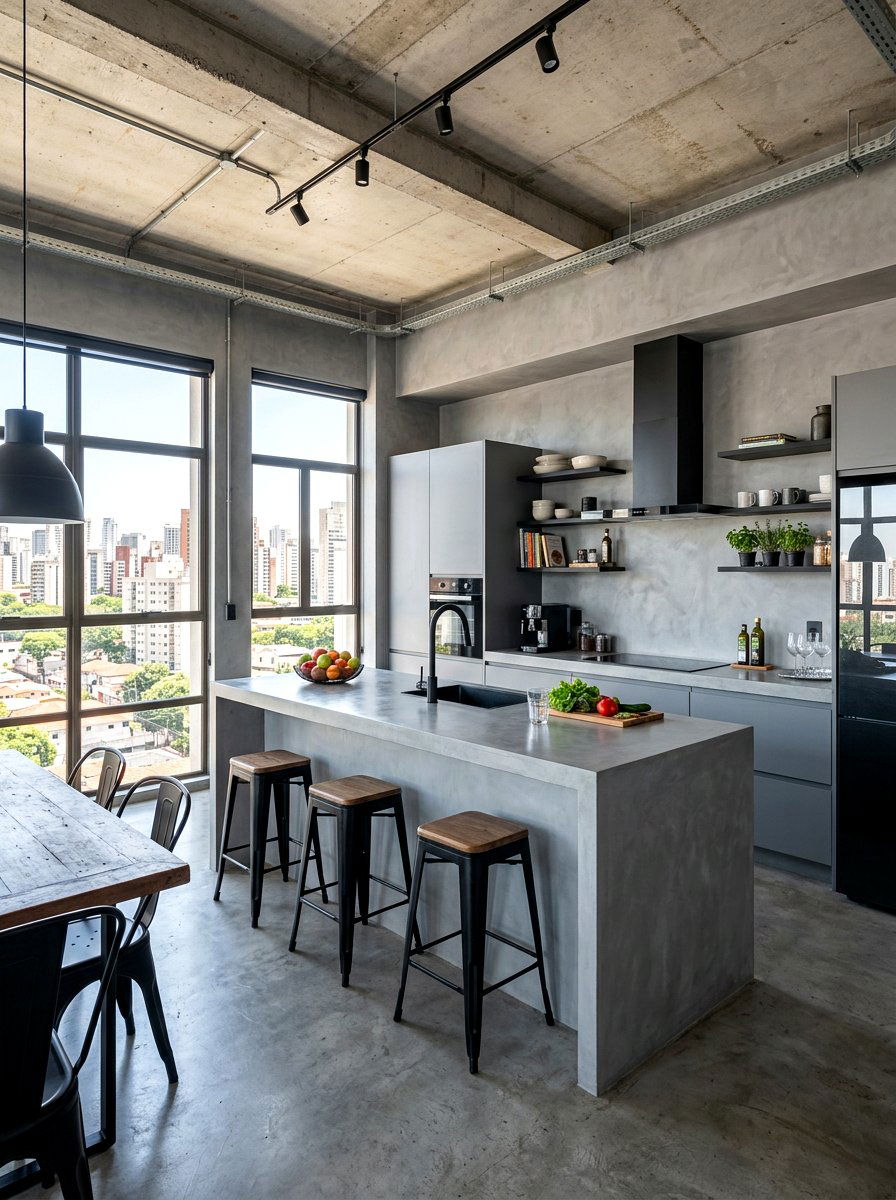 Concrete Look Kitchen - 30 tadelakt kitchen ideas