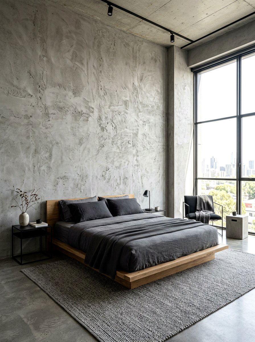Concrete Look Texture - 30 headboard wall ideas