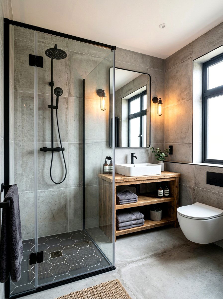 Concrete Look Tile Light Grey Grout - 30 light grout bathroom ideas