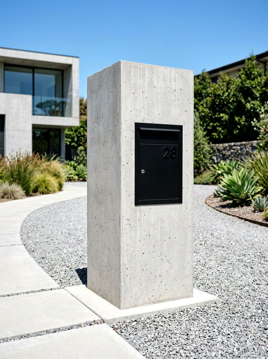 Concrete Mailbox Column - 30 statement mailbox ideas aesthetic