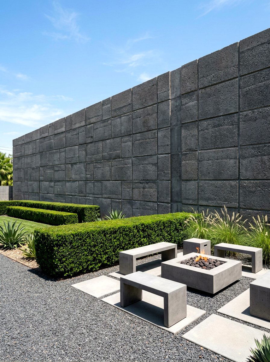 Concrete Masonry Wall - 30 garden wall ideas