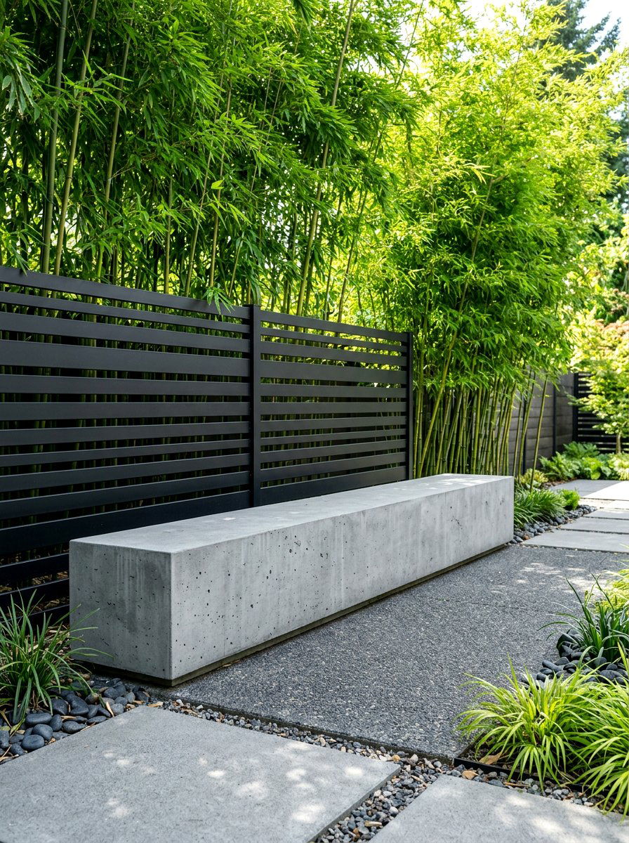 Concrete Minimalist Bench - 30 garden reading bench ideas