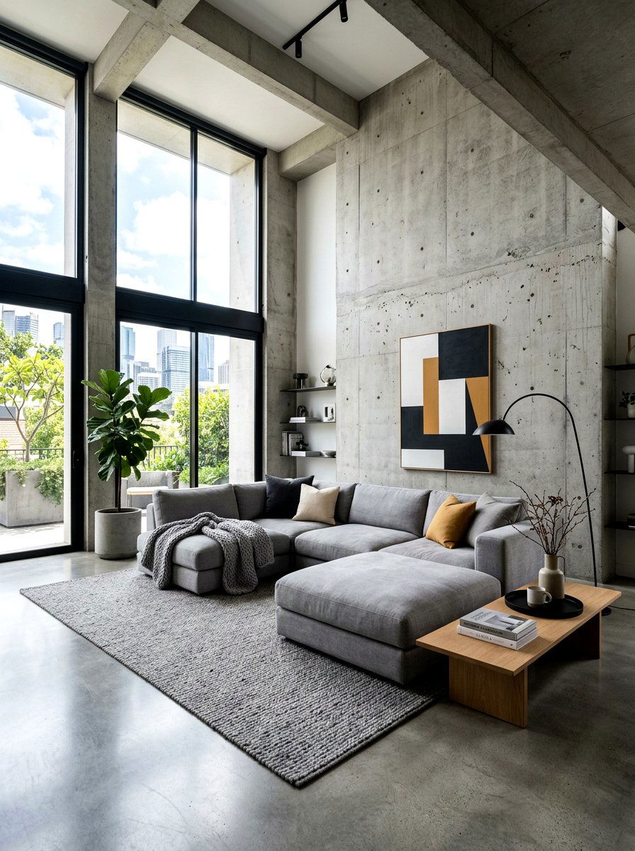 Concrete Minimalist Living Room - 30 minimalist living room ideas