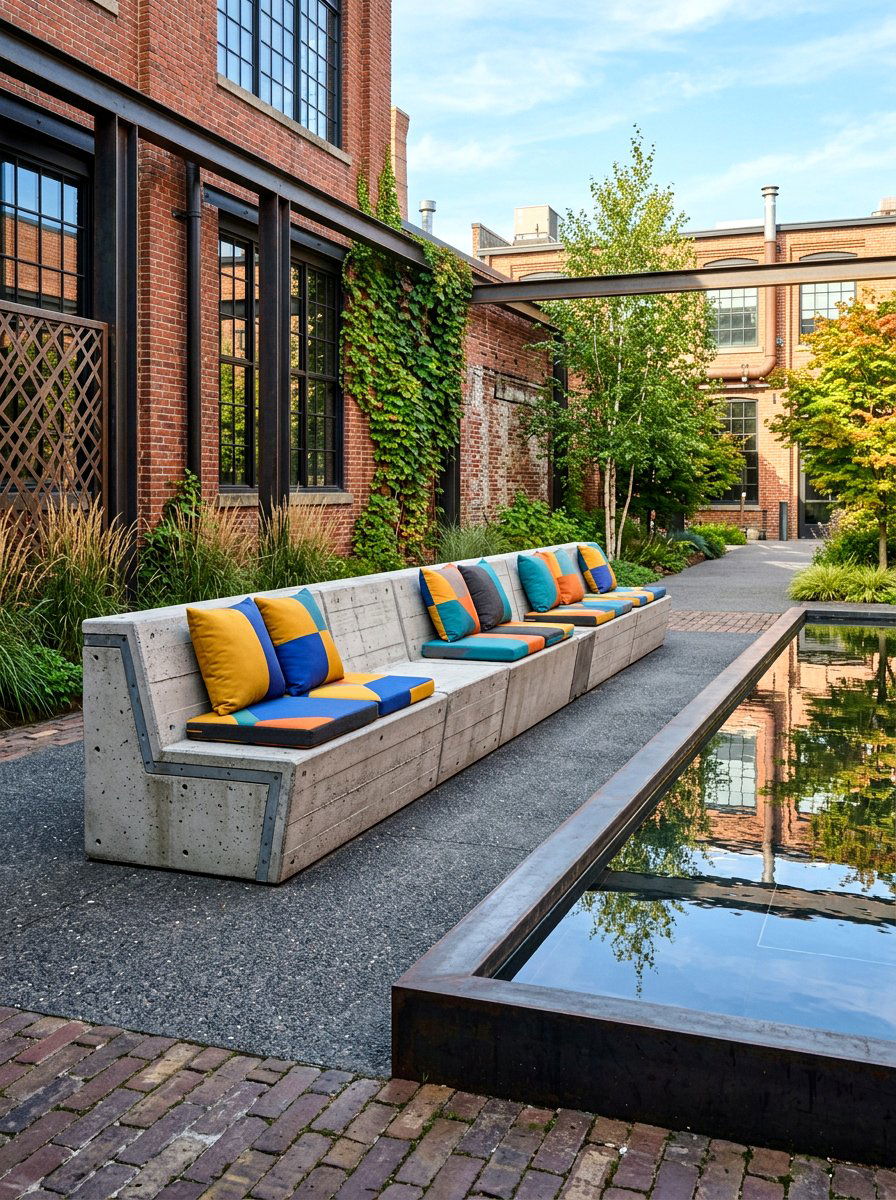 Concrete Modular Outdoor Bench - 30 modular outdoor seating ideas