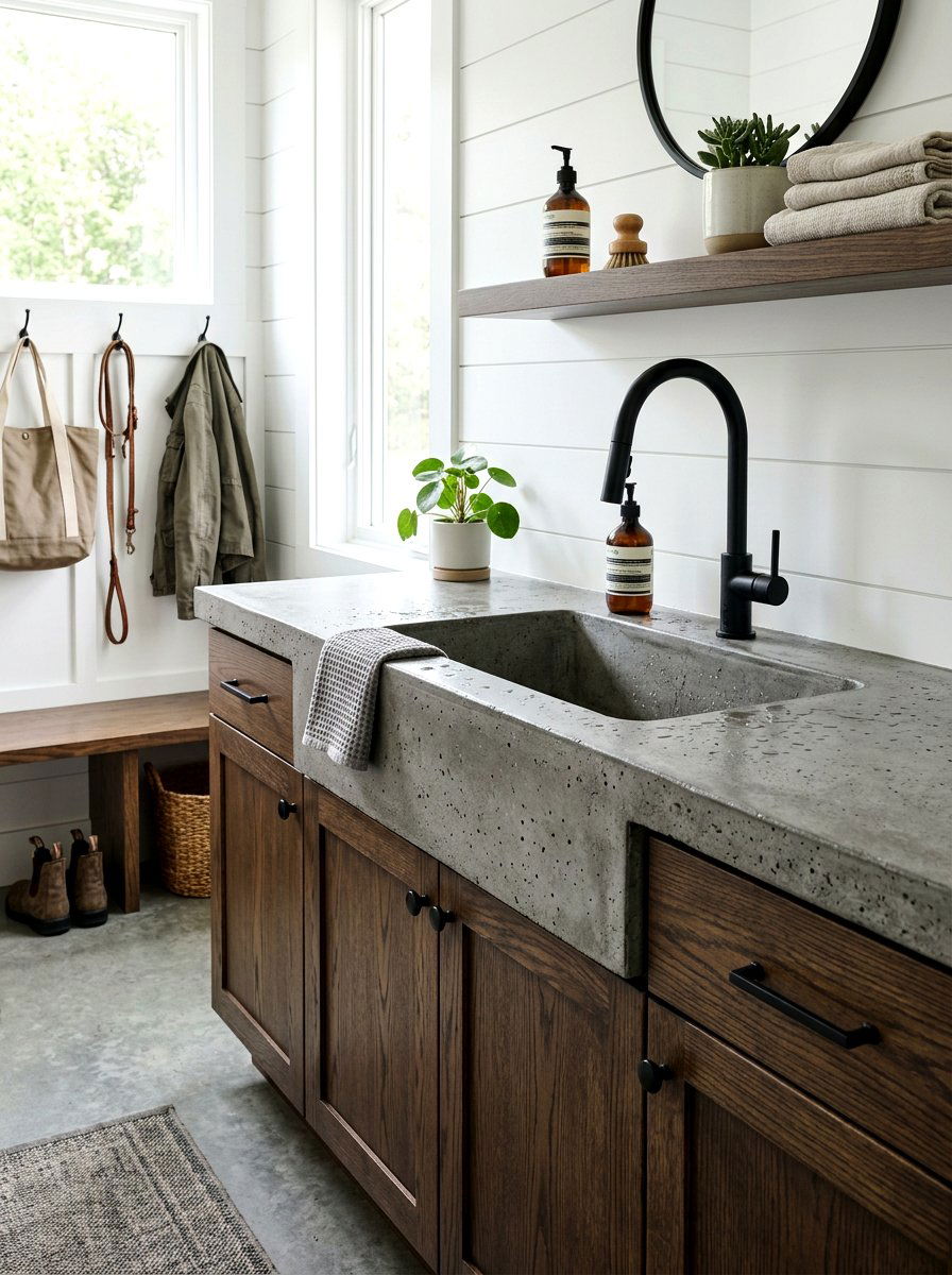 Concrete Mudroom Sink Surface - 30 mudroom laundry sink ideas