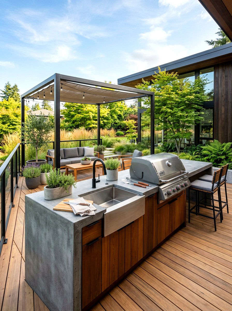 Concrete Outdoor Countertop Space - 30 small outdoor kitchen ideas