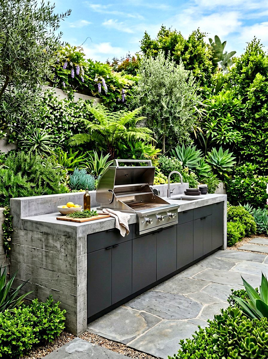Concrete Outdoor Kitchen - 30 outdoor countertop ideas
