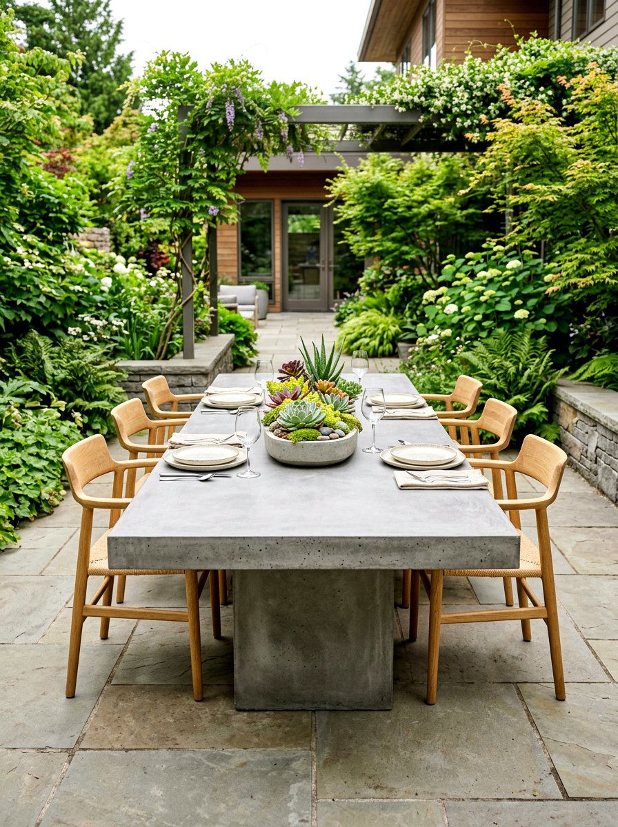 Concrete Outdoor Table - 30 garden furniture ideas