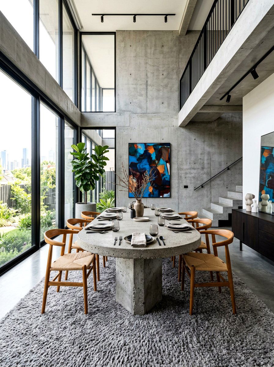 Concrete Oval Dining Table - 30 oval dining table ideas