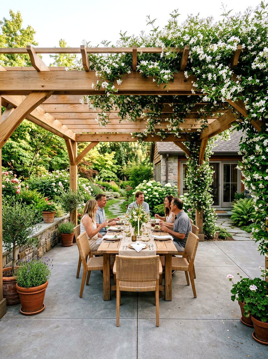 Concrete Patio With Pergola - 30 concrete patio ideas