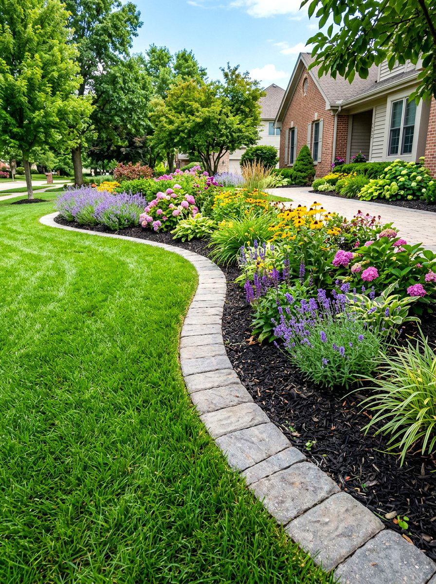 Concrete Paver Edging - 30 flower bed edging ideas