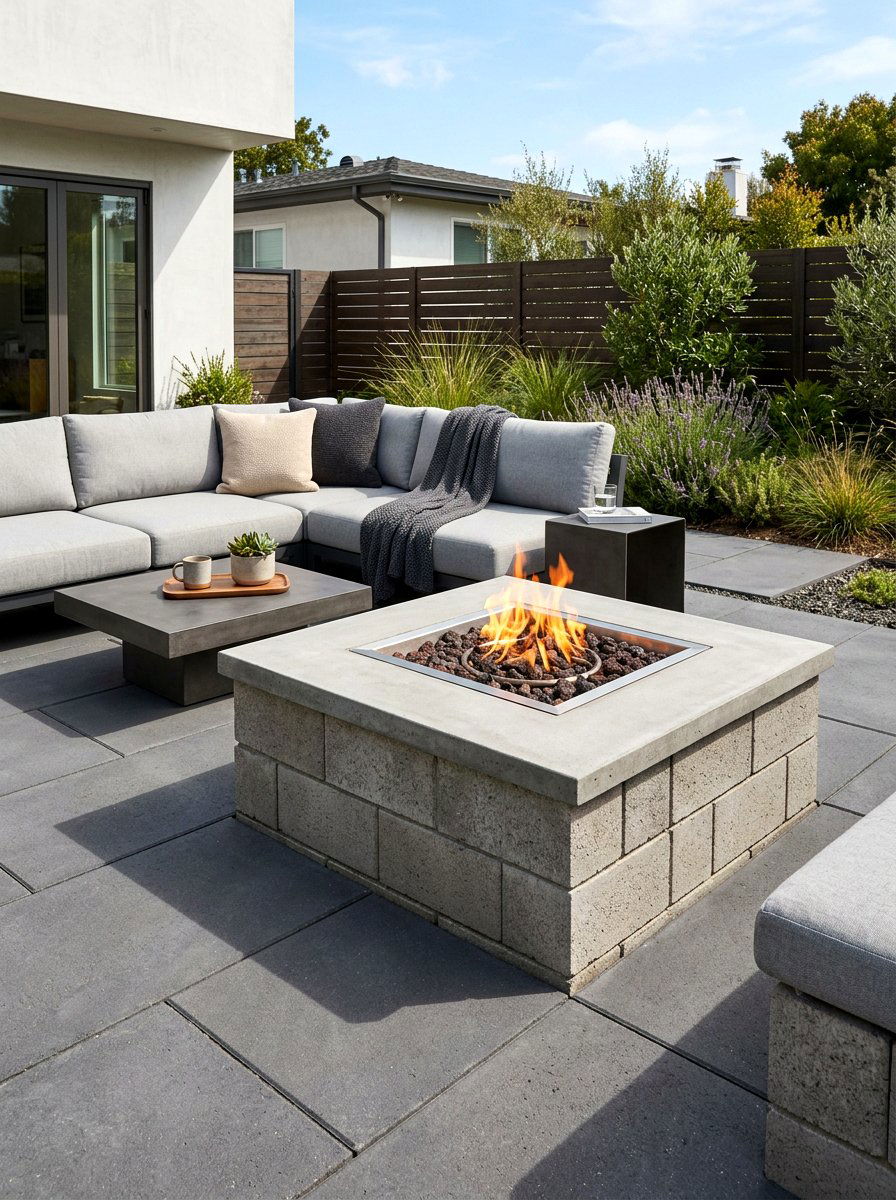 Concrete Paver Fire Pit - 30 fire pit patio ideas