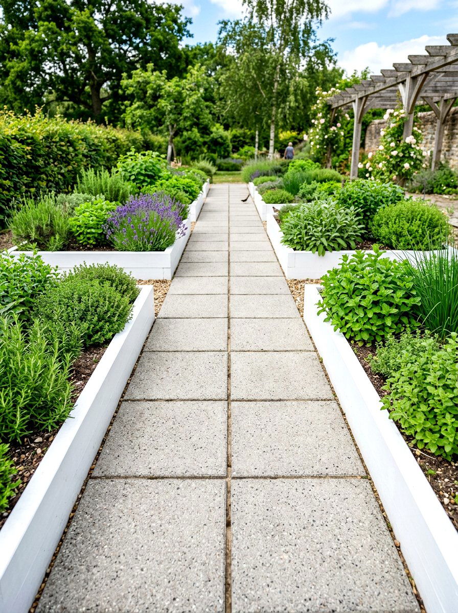 Concrete Paver Path - 30 raised bed path ideas