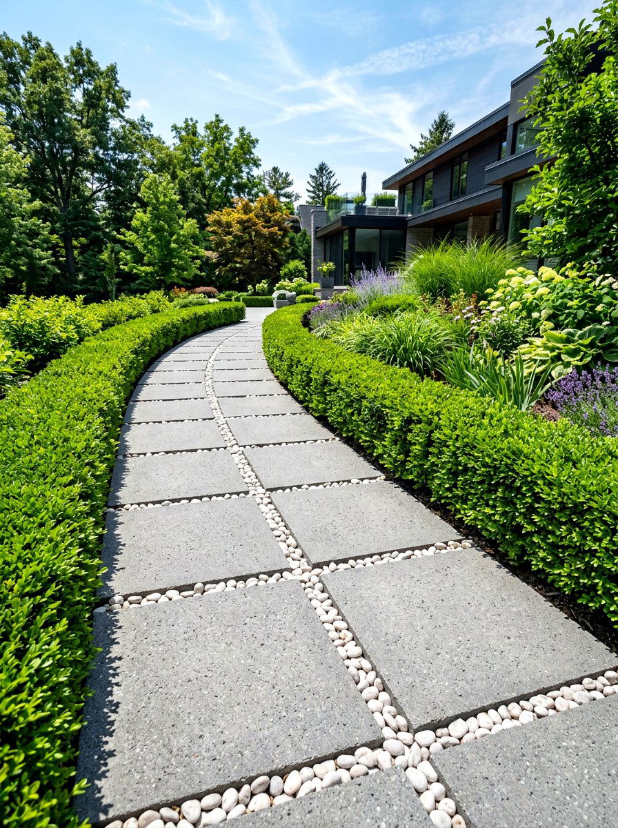 Concrete Paver Path - 30 side yard landscaping ideas