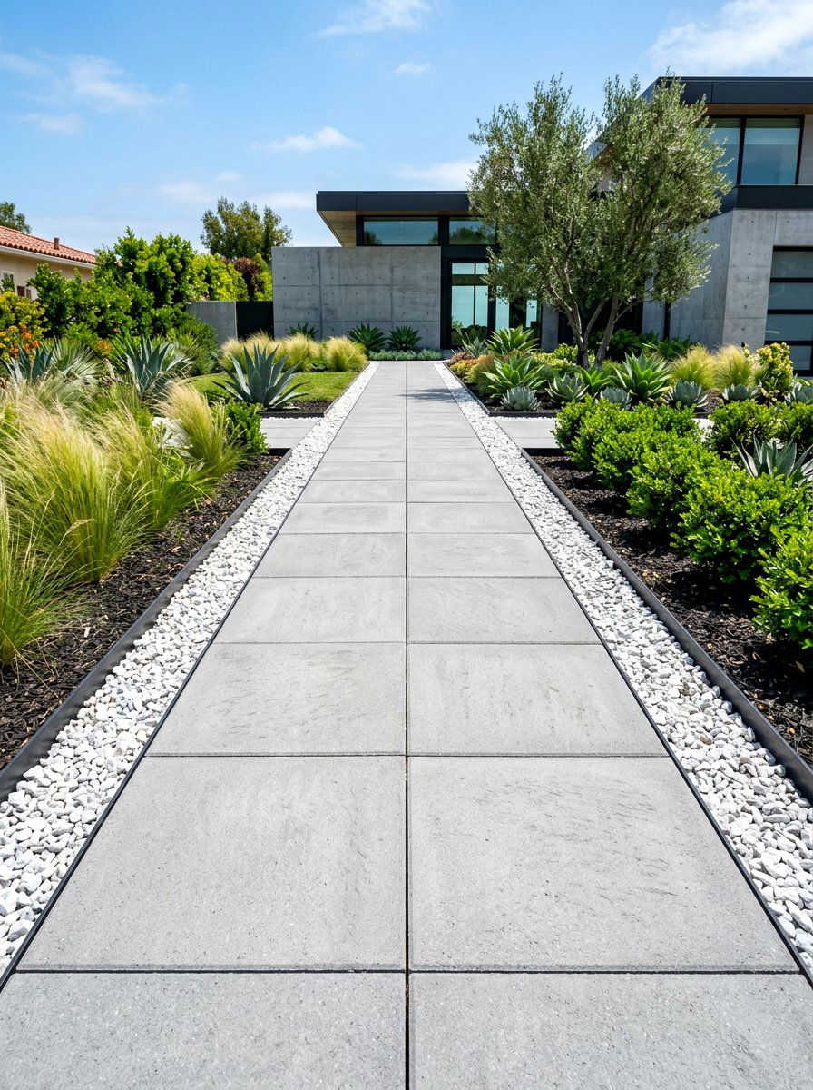 Concrete Paver Walkway - 30 stepping stone ideas