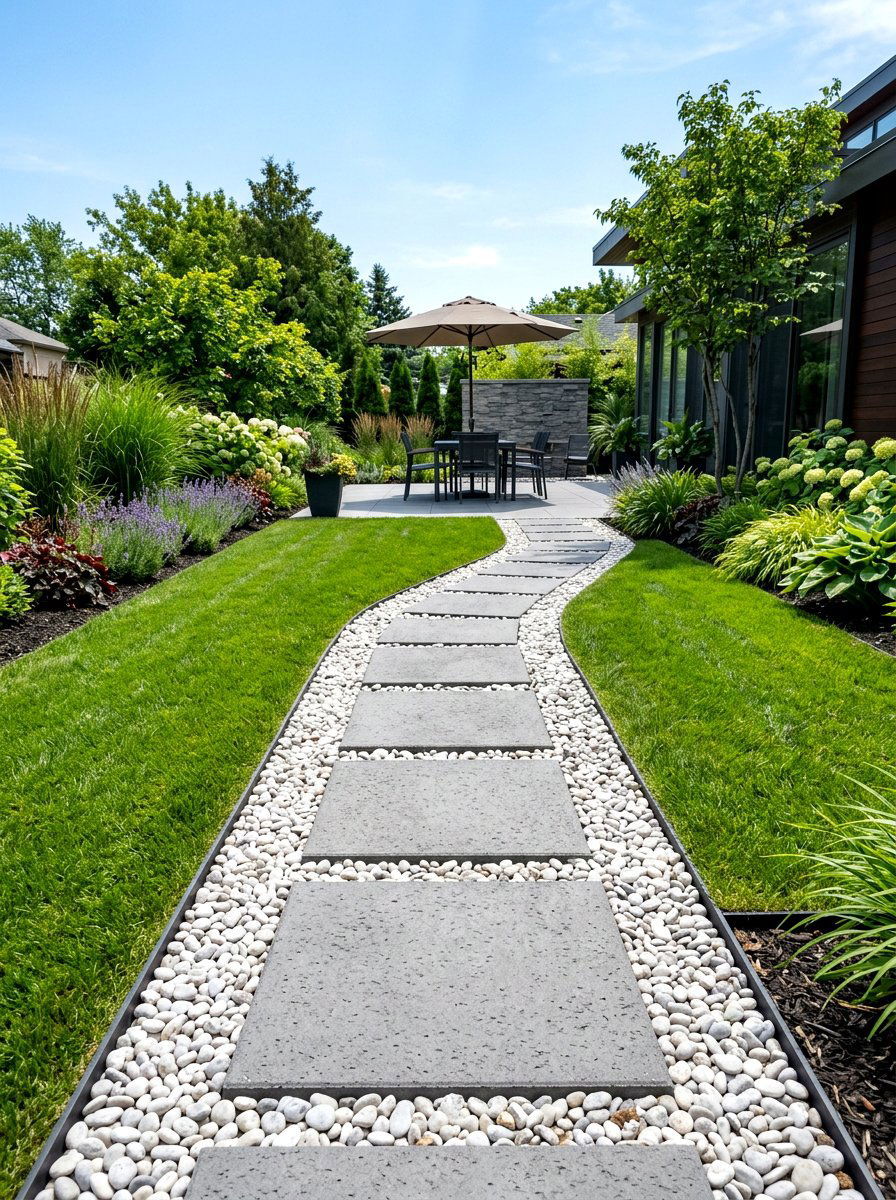 Concrete Paver Walkway - 30 budget patio ideas