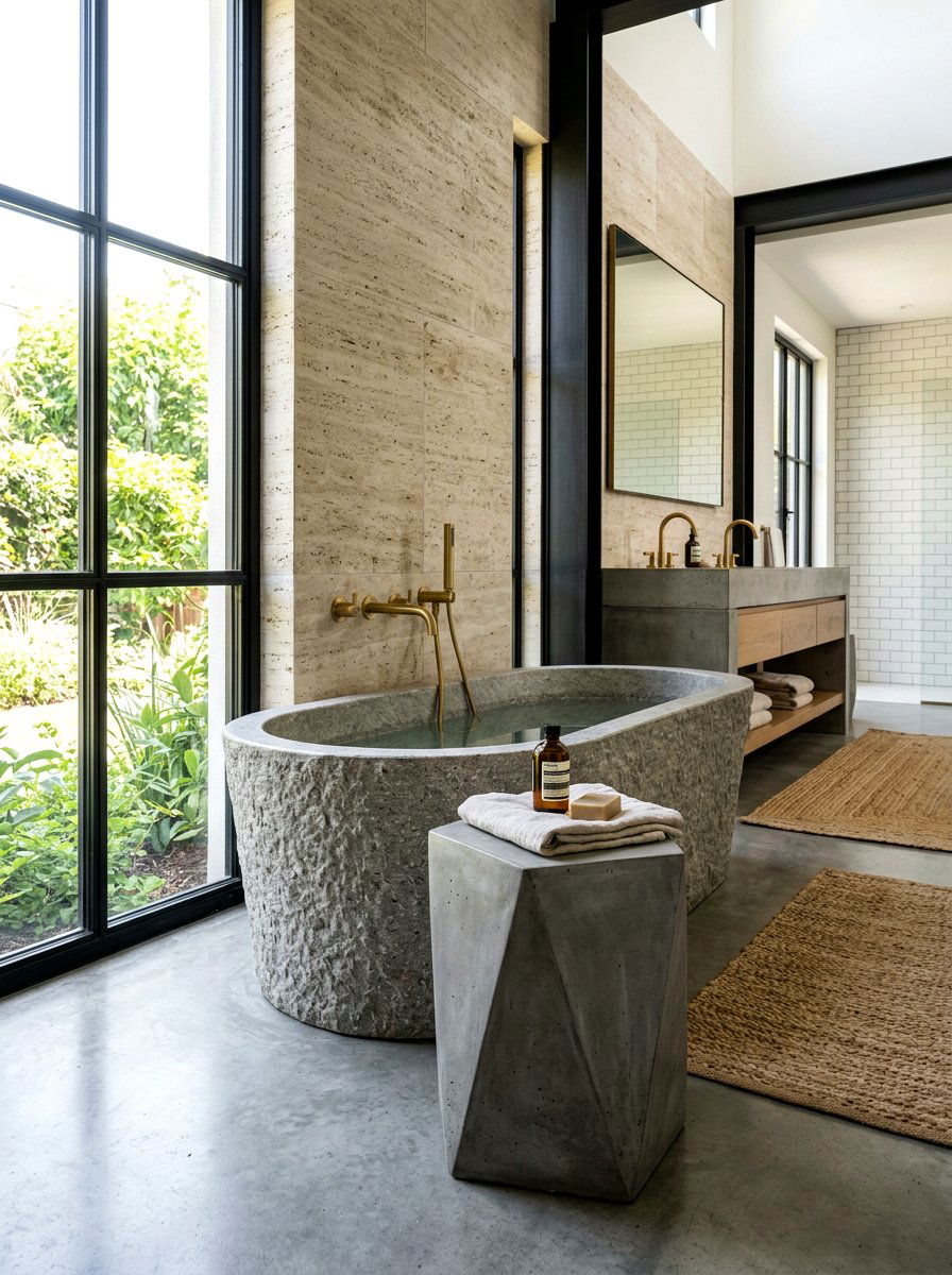 Concrete Pedestal Bathroom Stool - 30 bathroom stool ideas