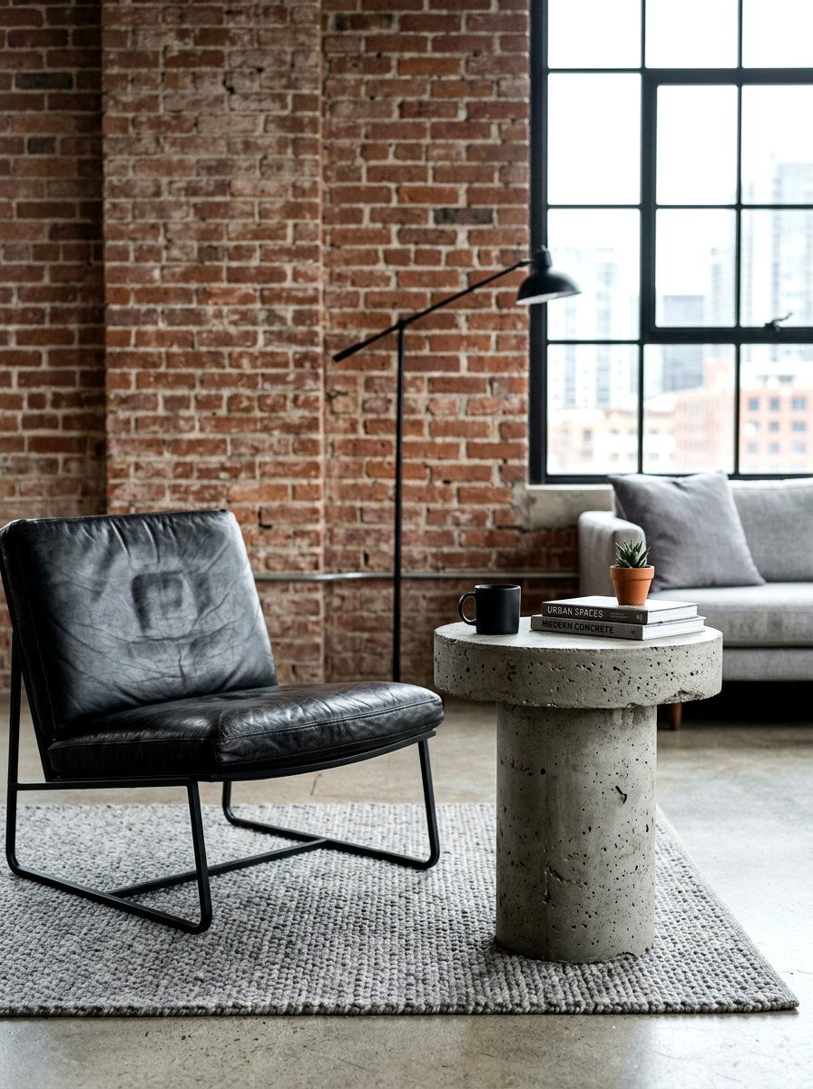 Concrete Pedestal Side Table - 30 stone pedestal decor ideas