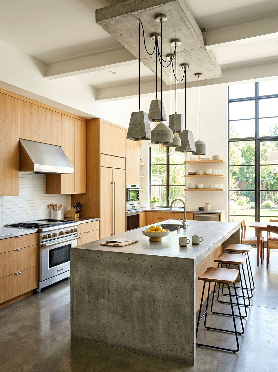 Concrete Pendant Cluster - 30 pendant light cluster ideas
