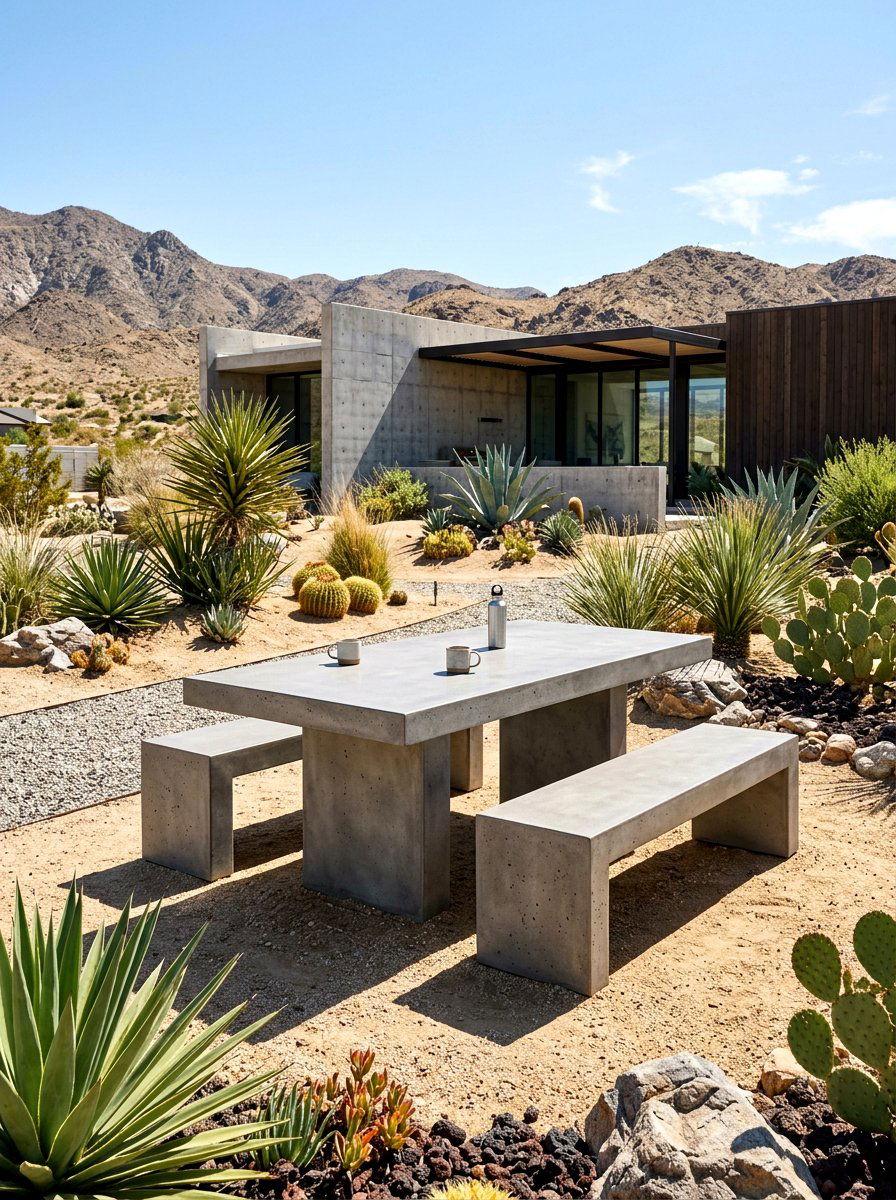 Concrete Picnic Table - 30 picnic table patio ideas