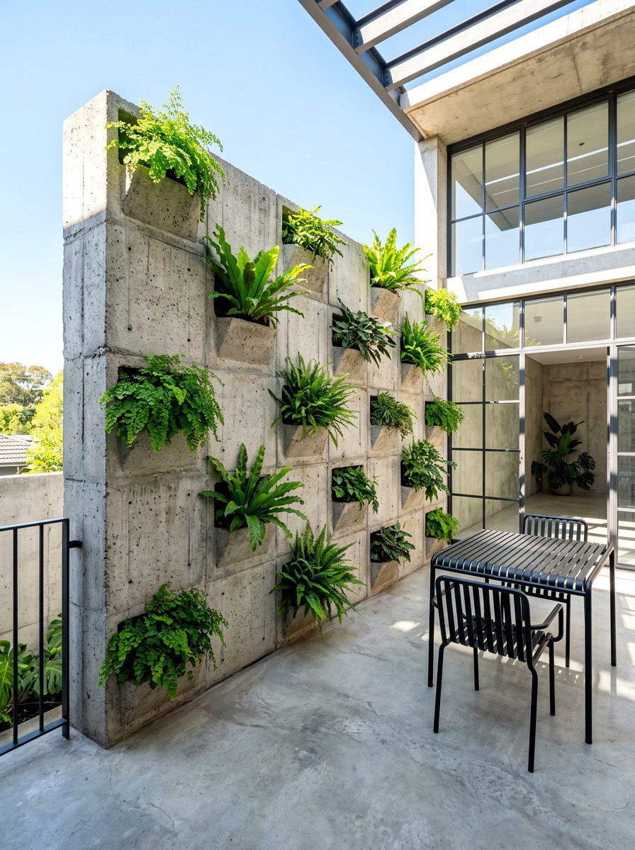 Concrete Pocket Planter - 30 living wall ideas