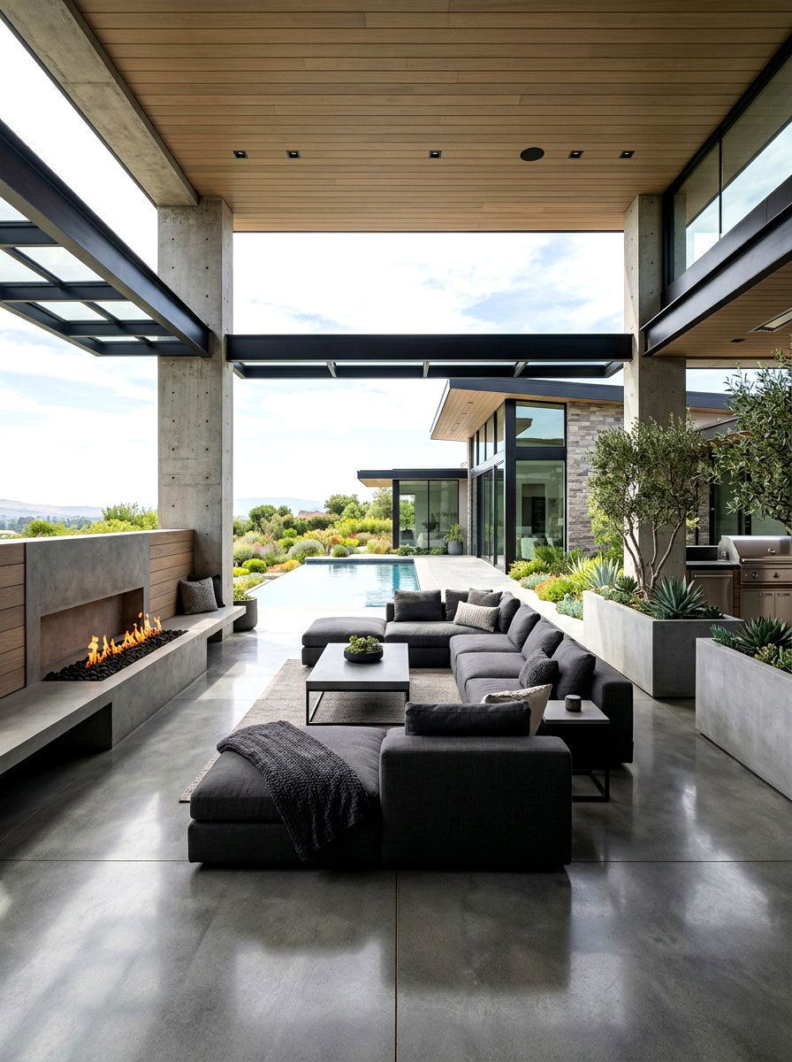 Concrete Porch - 30 resort patio ideas
