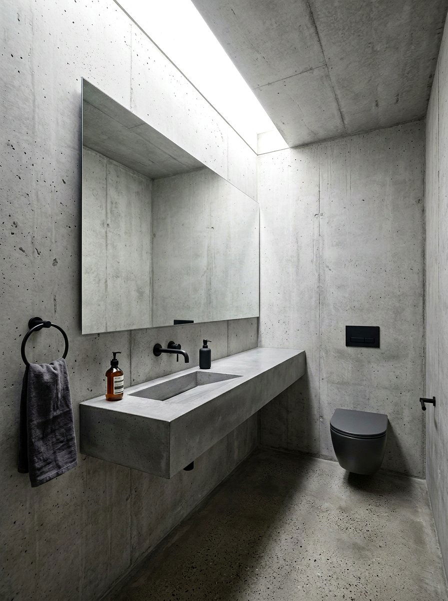 Concrete Powder Room - 30 powder room ideas