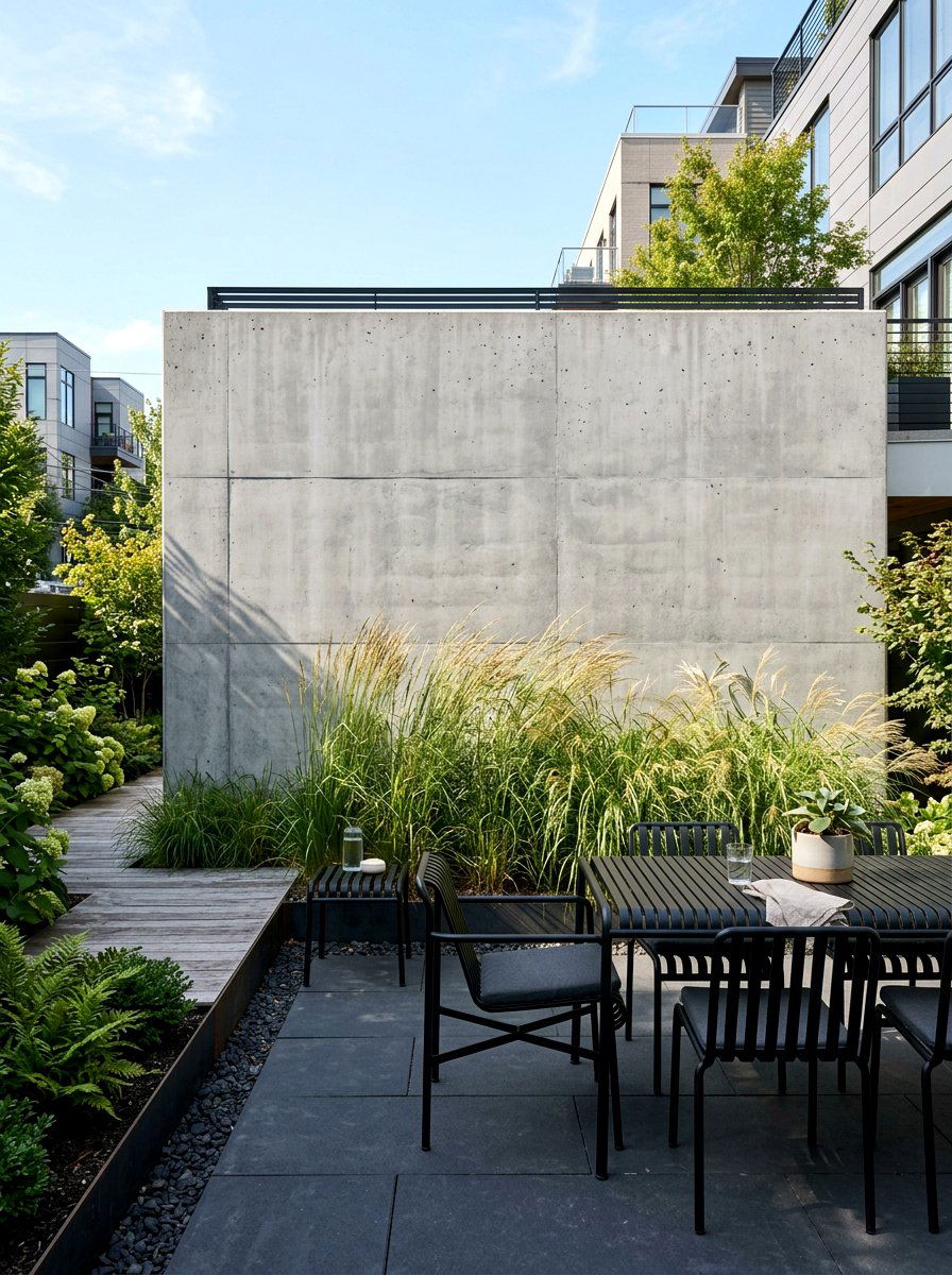 Concrete Privacy Wall - 30 privacy fence ideas
