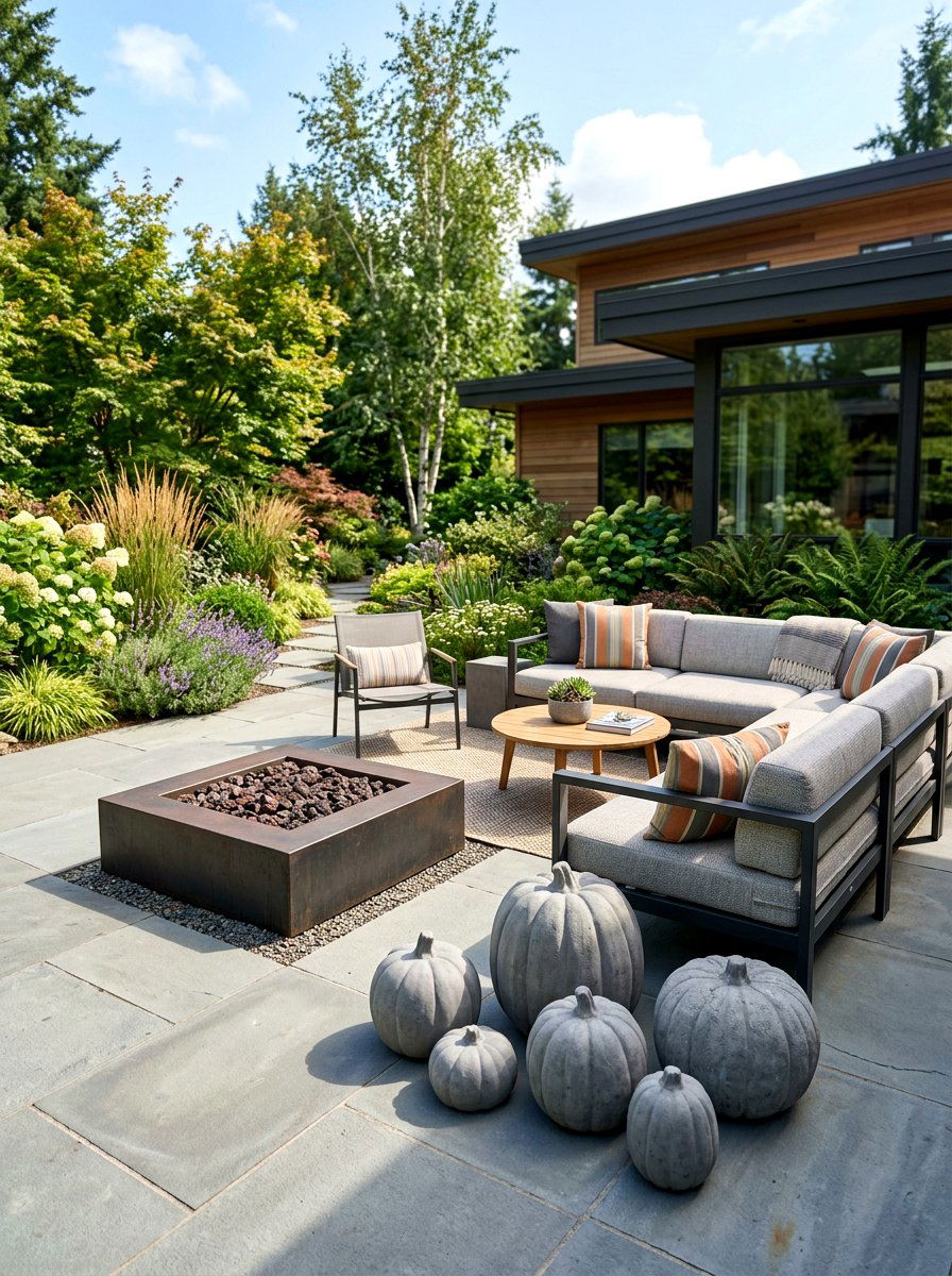 Concrete Pumpkin Garden - 30 pumpkin without pumpkins decor ideas