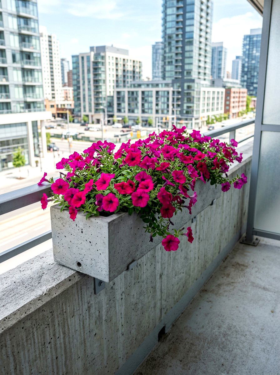 Concrete Railing Planter - 30 flower box railing ideas