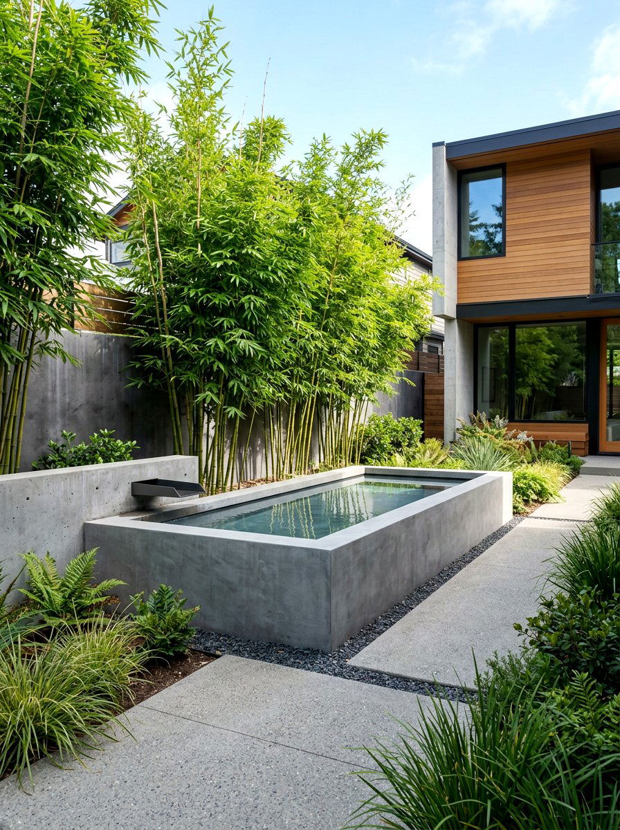 Concrete Rainwater Basin - 30 rainwater collection ideas