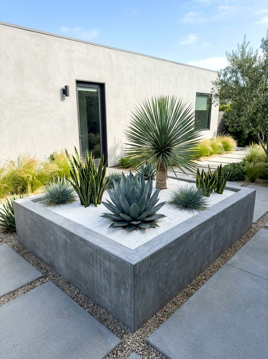 Concrete Raised Garden Box - 30 elevated garden bed ideas