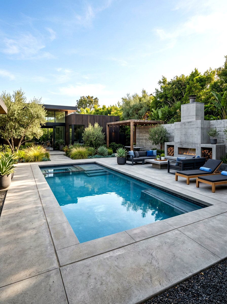 Concrete Rectangular Pool - 30 rectangular pool ideas