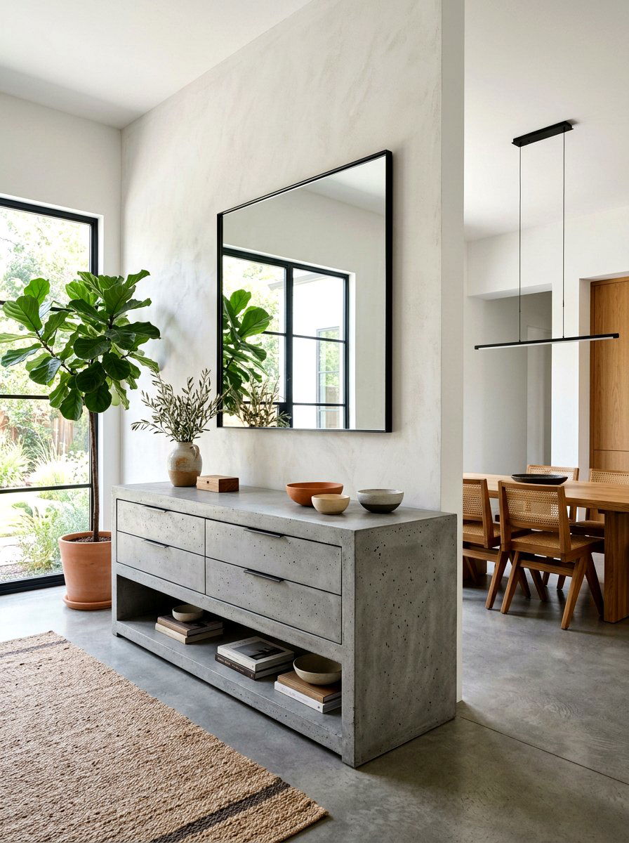 Concrete Sideboard - 30 sideboard dining room ideas