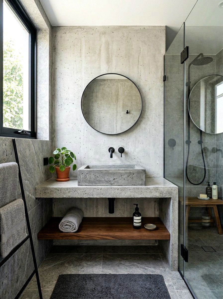 Concrete Sink Wall Faucet - 30 wall mounted faucet bathroom ideas