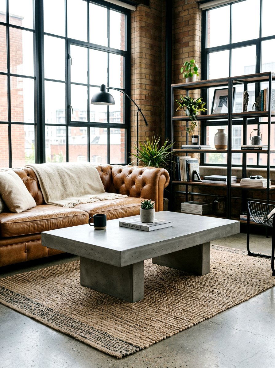 Concrete Slab Coffee Table - 30 oversized coffee table ideas