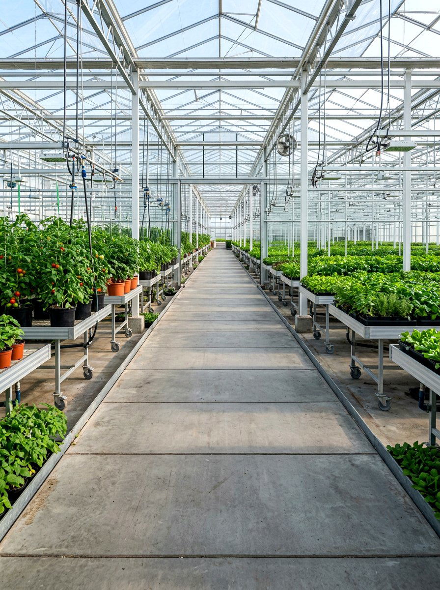 Concrete Slabs - 30 greenhouse path ideas