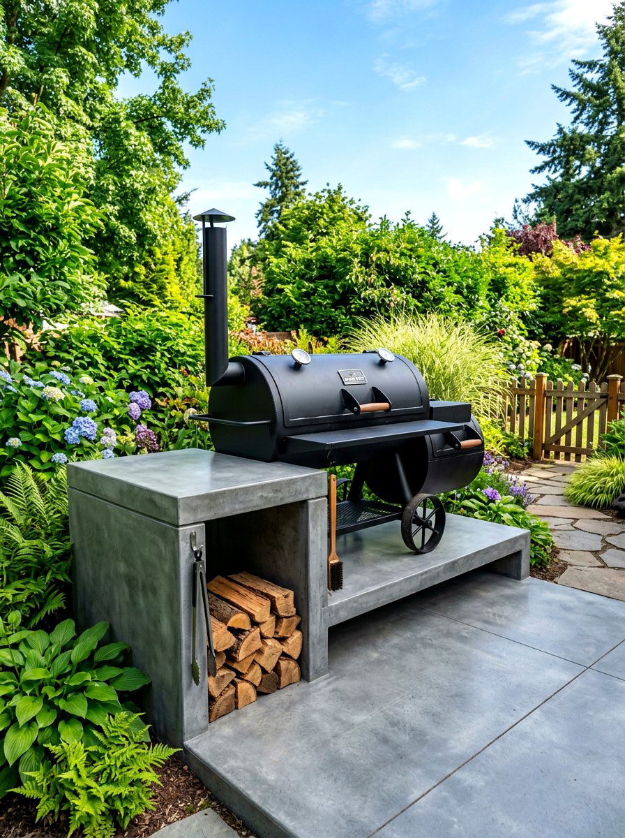 Concrete Smoker Base - 30 smoker patio corner ideas