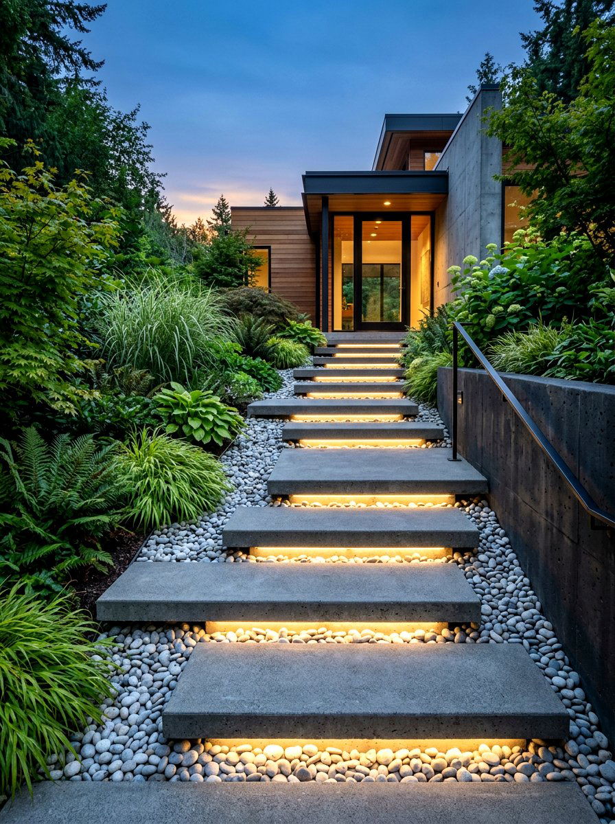 Concrete Step Entry - 30 side entrance ideas