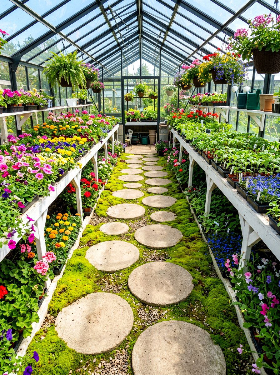 Concrete Stepping Stone - 30 greenhouse path ideas
