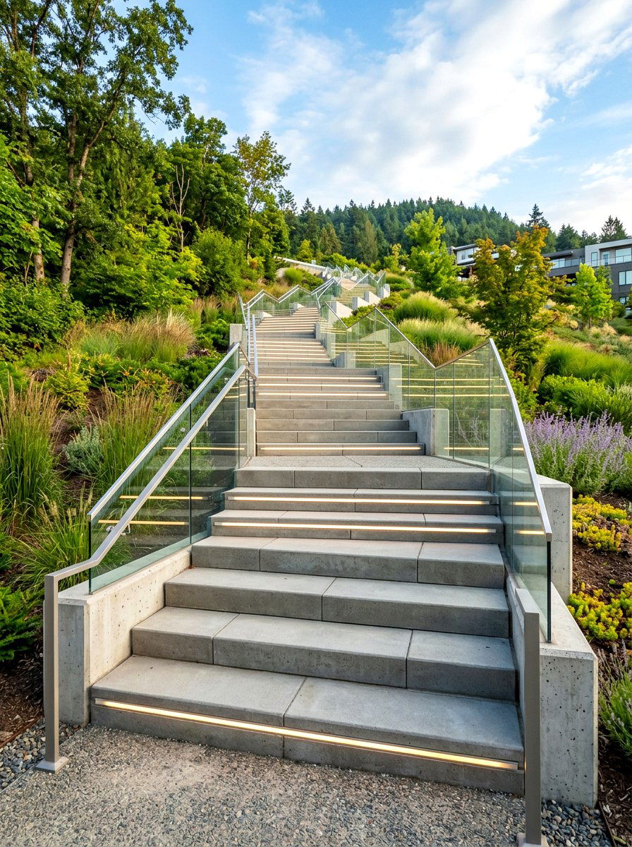Concrete Steps On Hill - 30 sloped yard landscaping ideas