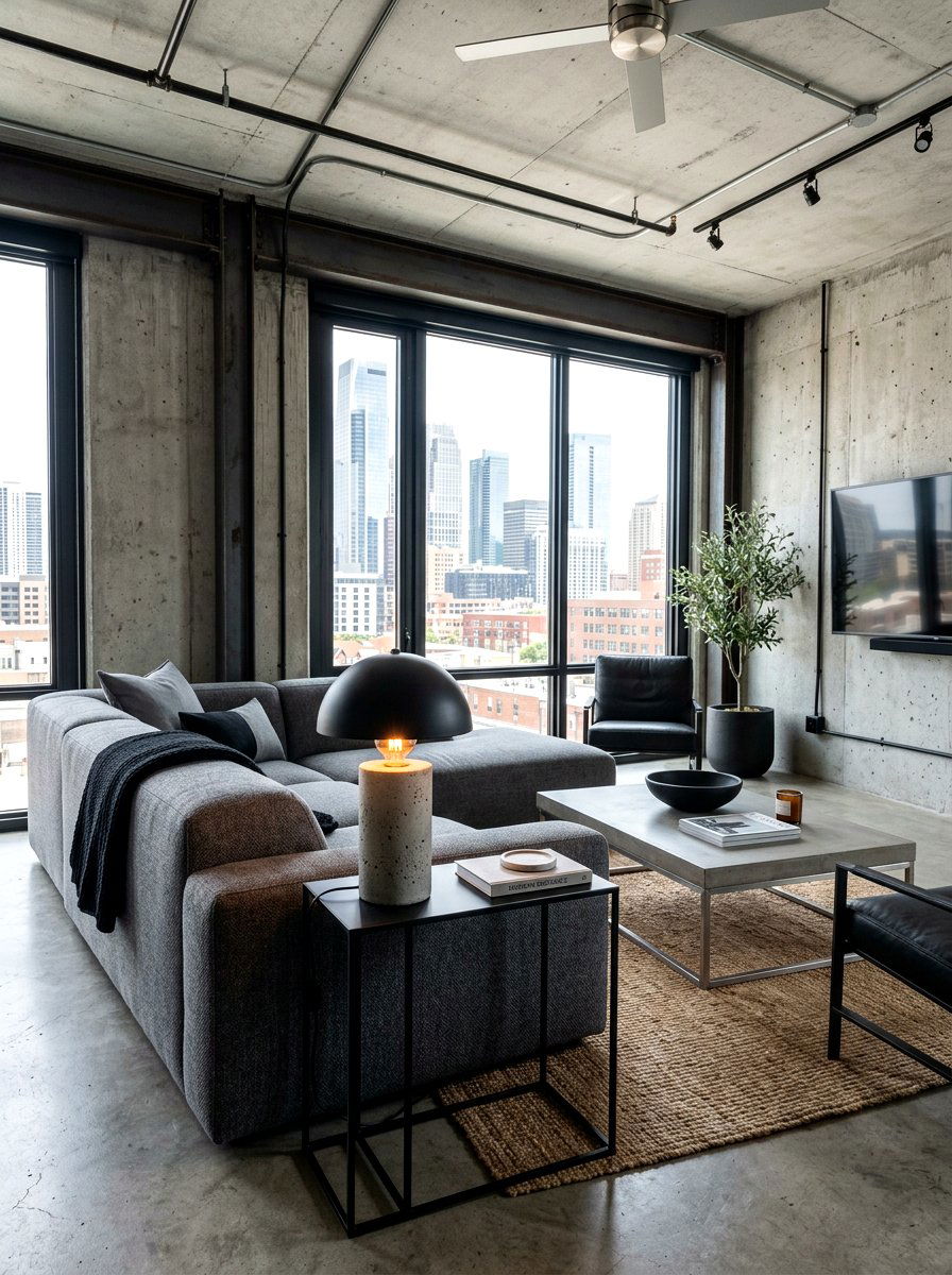 Concrete Table Lamp - 30 soft lamp lighting ideas