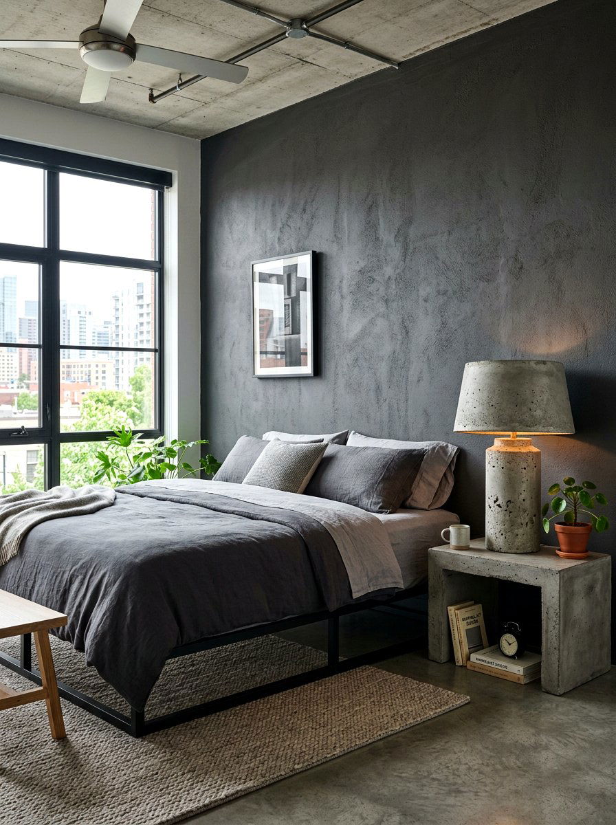 Concrete Table Lamp - 30 bedside lighting ideas