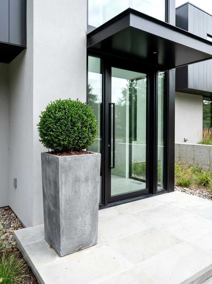 Concrete Tall Planter - 30 front porch spring refresh ideas