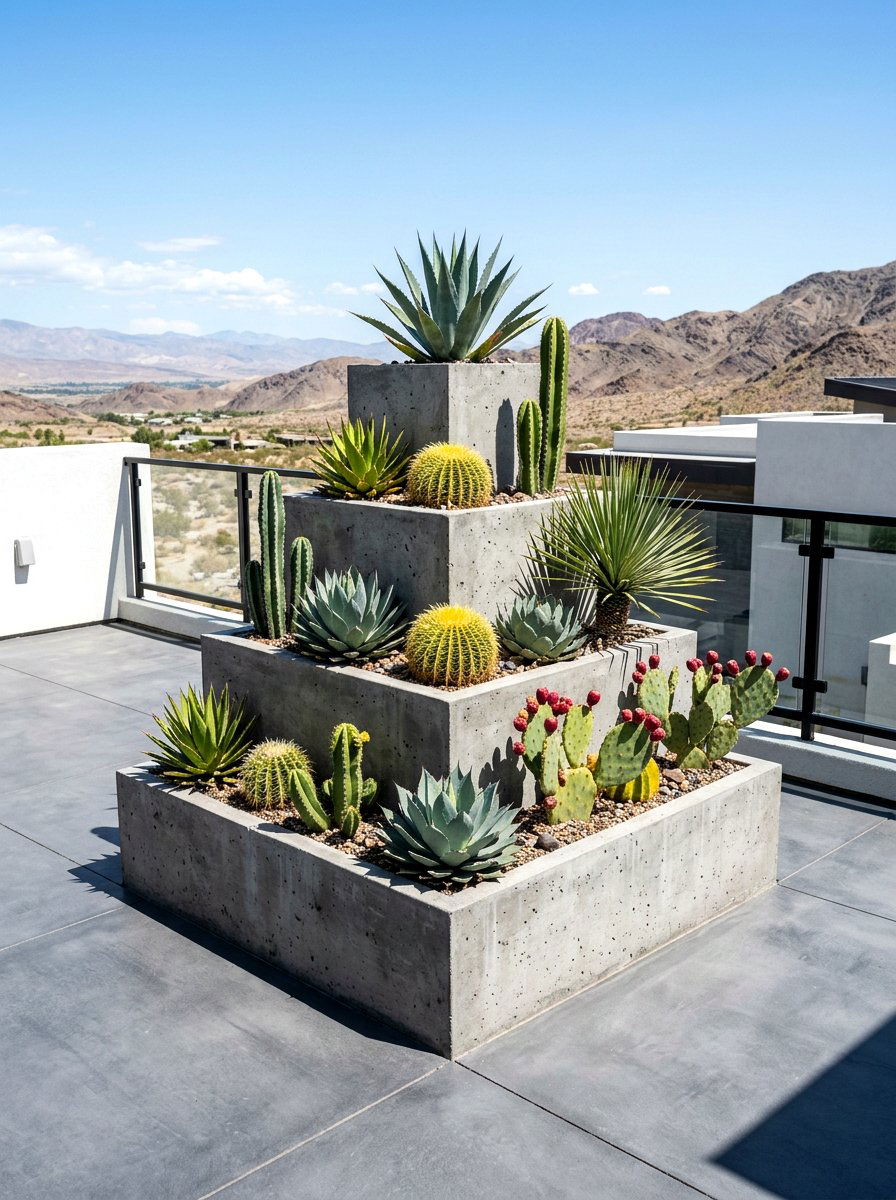 Concrete Tiered Plant Stand - 30 tiered planter ideas