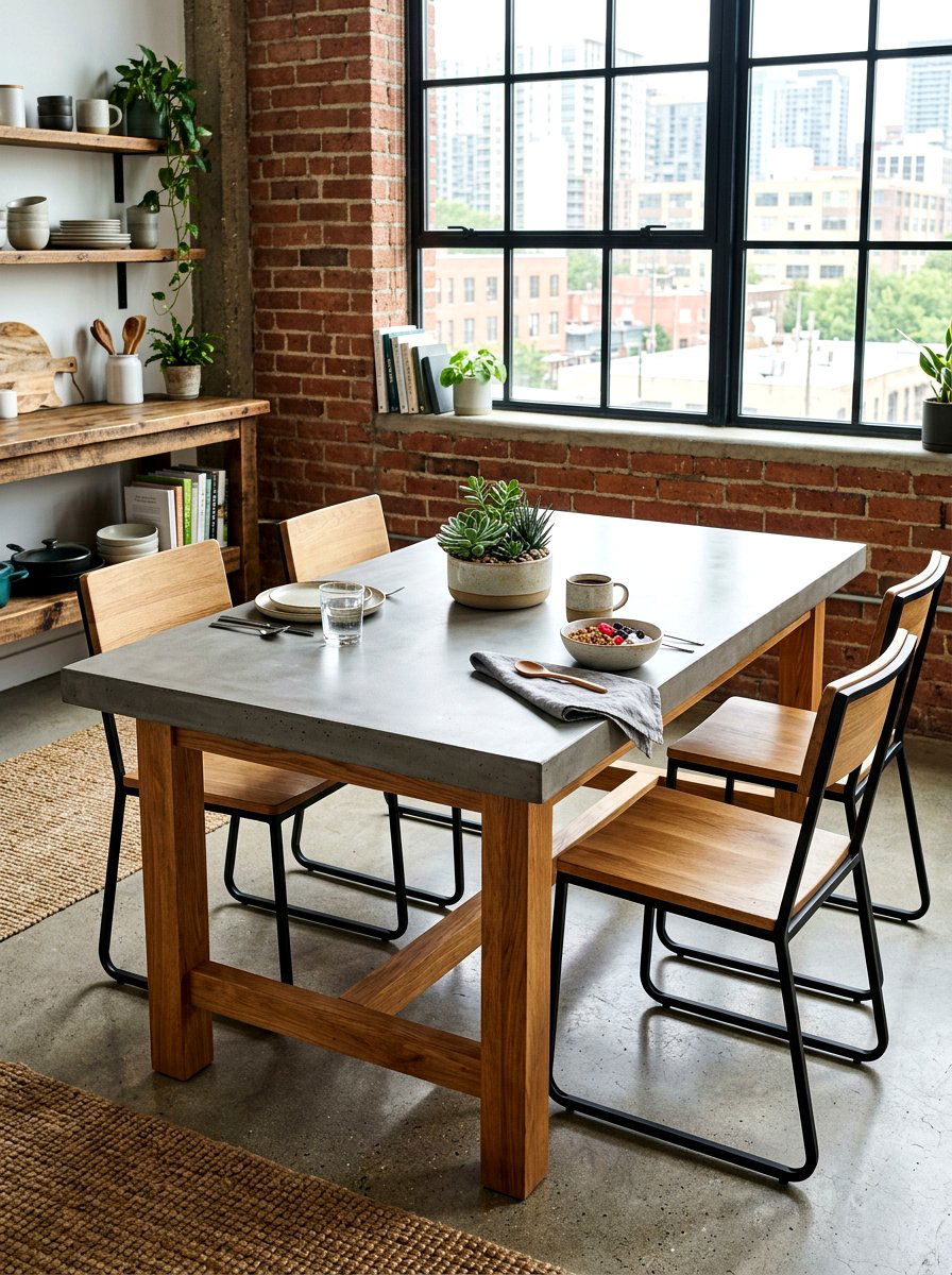 Concrete Top Breakfast Table - 30 round breakfast table ideas