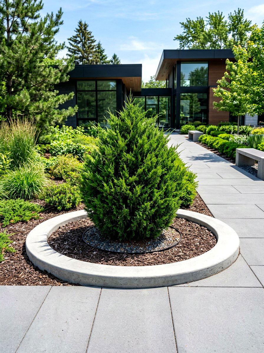 Concrete Tree Ring - 30 tree ring flower bed ideas