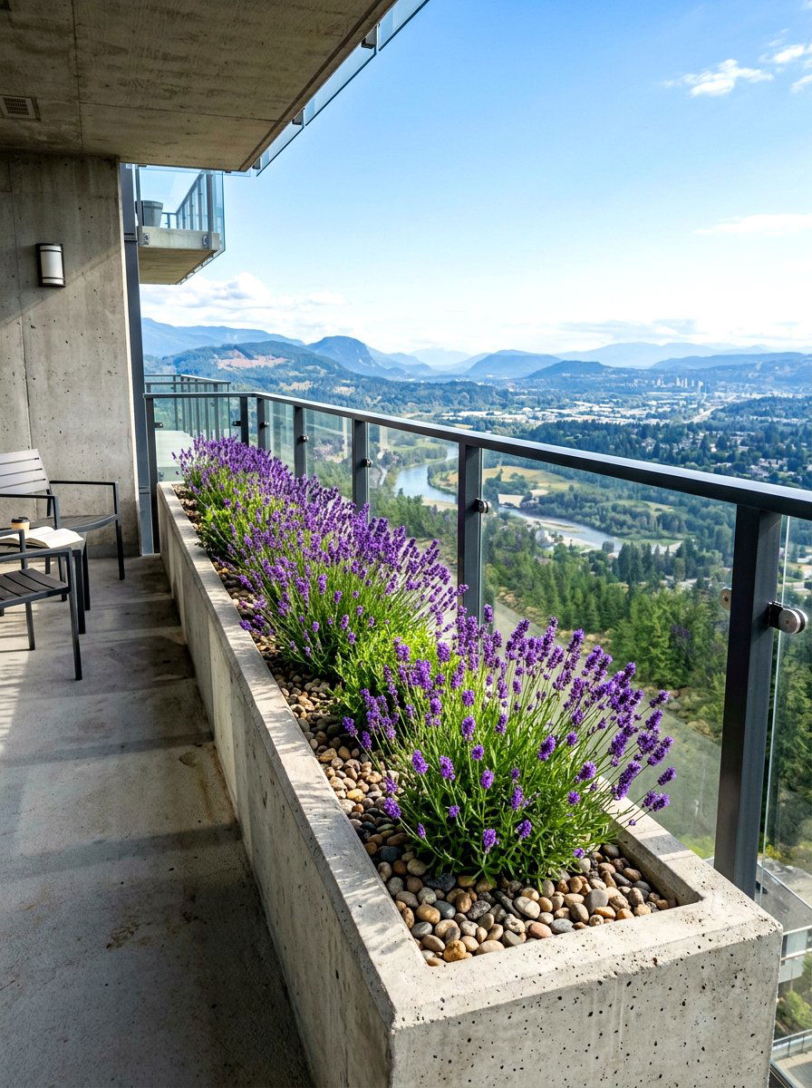 Concrete Trough Garden - 30 small space container garden ideas