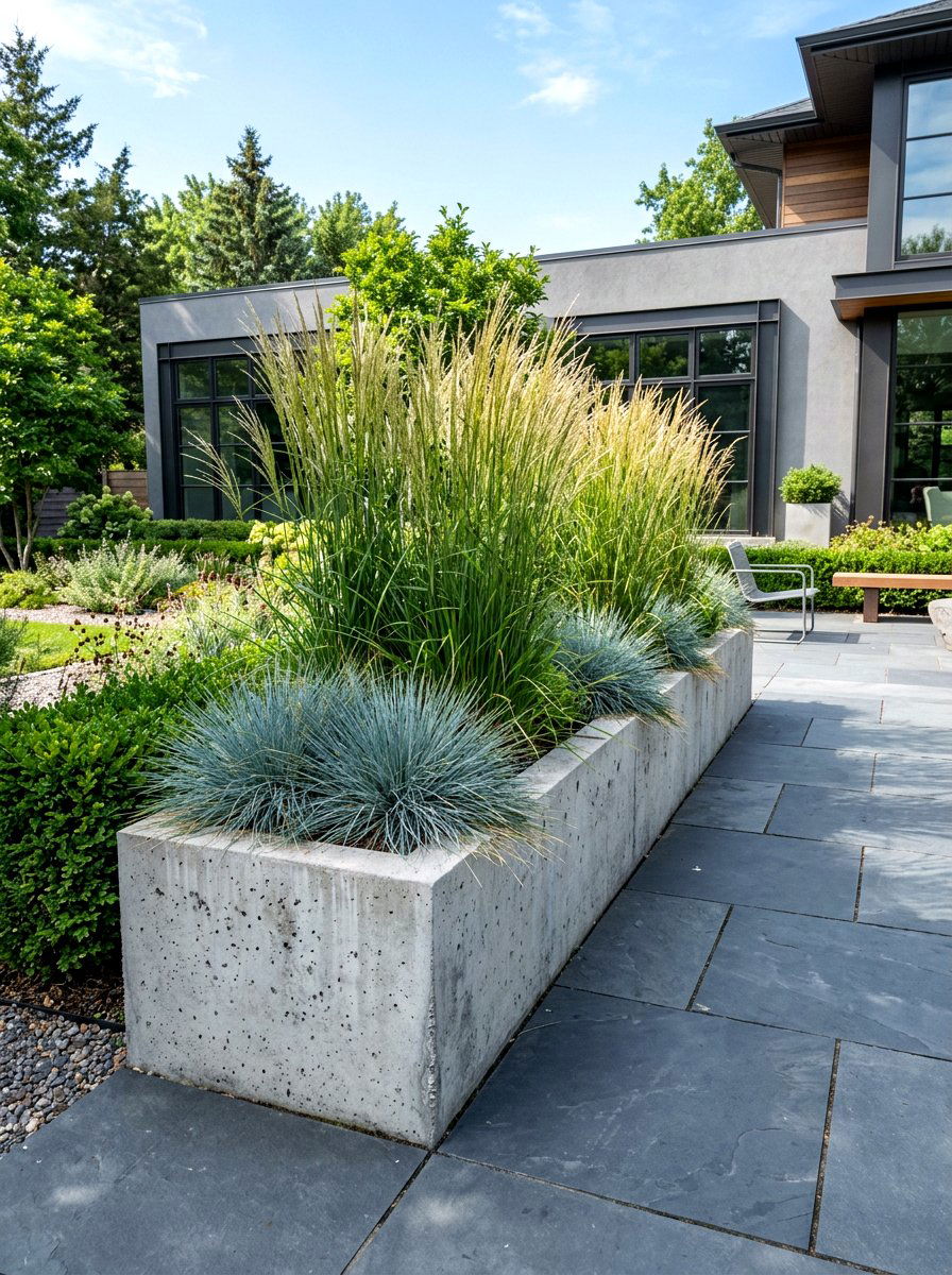 Concrete Trough Planter - 30 outdoor planter ideas